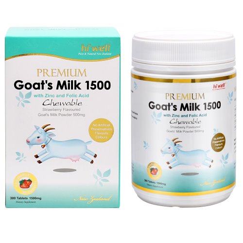 하이웰 프리미엄 산양유 1500 300츄어블정 (딸기맛) 뉴질랜드직구 Goat milk