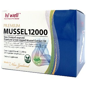 하이웰 뉴질랜드 초록잎홍합 오일 mussel 12000 200캡슐 청홍합 추출오일 프리미엄 머슬 뮤셀 푸른파란초록빛